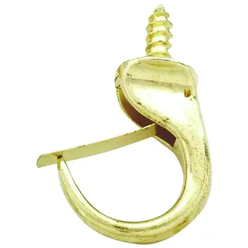 Cup Hook, 7/16 in Thread, 33 mm L, Zinc Alloy, Polished Brass - pack of 4 Cup Hook, 7/16 in Thread, 33 mm L, Zinc Alloy, Polished Brass - pack of 4