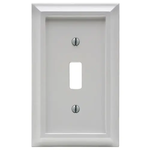 Wallplate, 1 -Gang, Wood, White - pack of 4