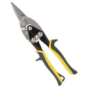 Vulcan TS-01030 Aviation Snip, 10-1/8 in OAL, Straight Cut, Chrome Vanadium Steel Blade, Cushion Grip Handle