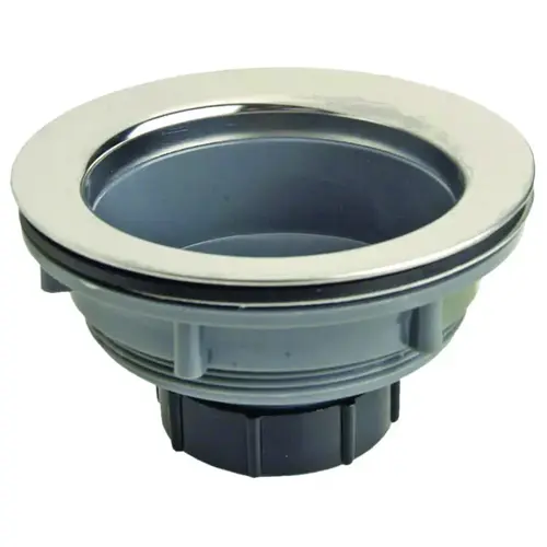 Basket Strainer Assembly, 3-1/2 in Dia, Plastic, Chrome, For: 3-1/2 in Drain Opening Sink
