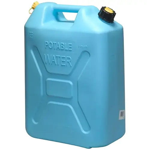 Water Container, 5 gal Capacity, Polyethylene, Light Blue, 13.3 in L, 7.3 in W, 18.3 in H
