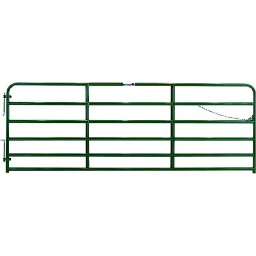Safety Gate, 8 ft W Gate, 52 in H Gate, Steel Frame, Green
