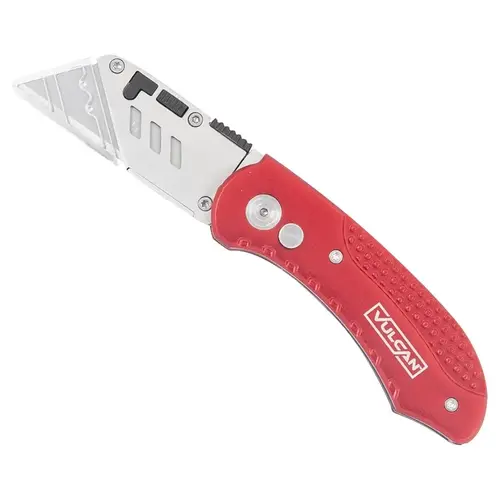 Utility Knife, 2-3/8 in L Blade, 3/4 in W Blade, Steel Blade, 1-Blade, Red Handle Utility Knife, 2-3/8 in L Blade, 3/4 in W Blade, Steel Blade, 1-Blade, Red Handle