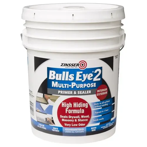 Zinsser Bulls Eye 2 Series Primer, White, 5 gal, Pail Zinsser Bulls Eye 2 Series Primer, White, 5 gal, Pail