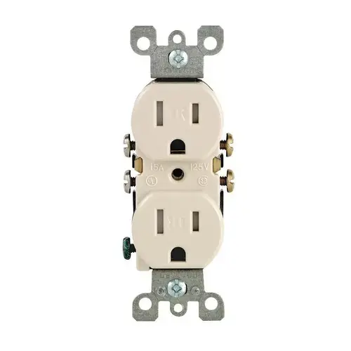 Duplex Receptacle, 2 -Pole, 15 A, 125 V, Push-In, Side Wiring, NEMA: 5-15R, Light Almond - pack of 10 Duplex Receptacle, 2 -Pole, 15 A, 125 V, Push-In, Side Wiring, NEMA: 5-15R, Light Almond - pack of 10