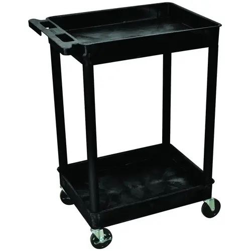 RP Utility Tub Cart, 300 lb, 2-Shelf, Black, 24 in OAW, 37-1/2 in OAH RP Utility Tub Cart, 300 lb, 2-Shelf, Black, 24 in OAW, 37-1/2 in OAH