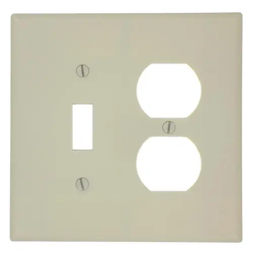 80505-I Combination Wallplate, 4-3/8 in L, 3-1/8 in W, Midway, 2 -Gang, Plastic, Ivory, Device Mounting 80505-I Combination Wallplate, 4-3/8 in L, 3-1/8 in W, Midway, 2 -Gang, Plastic, Ivory, Device Mounting