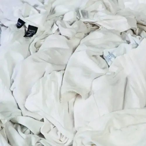 T-Shirt Knit Rag, 15 in L, 15 in W, Cotton White