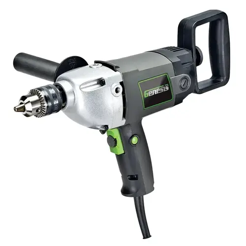 Drill, 9 A, 1/2 in Chuck, Keyed Chuck, 6.5 ft L Cord Gray