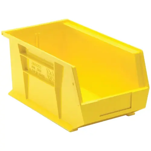 Hang and Stack Bin, 60 lb Capacity, Polypropylene, Yellow, 14-3/4 in L, 7 in H - pack of 3 Hang and Stack Bin, 60 lb Capacity, Polypropylene, Yellow, 14-3/4 in L, 7 in H - pack of 3