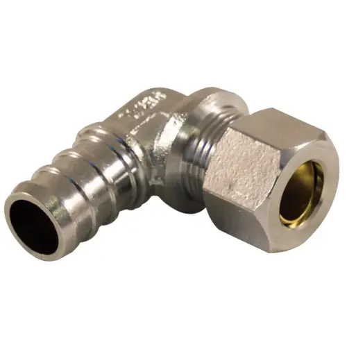Angle Connector, 1/2 x 3/8 in, PEX x Compression