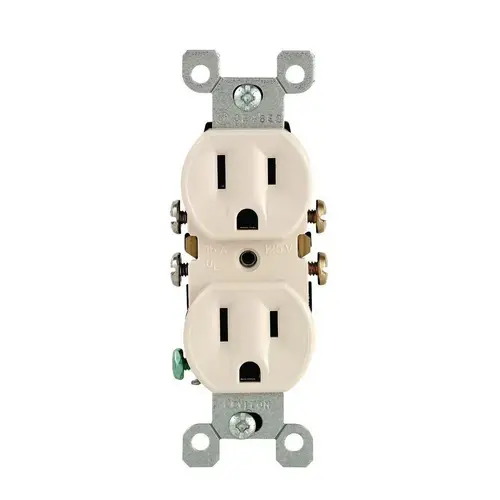 Duplex Receptacle, 2 -Pole, 15 A, 125 V, Push-In, Side Wiring, NEMA: 5-15R, Light Almond - pack of 10 Duplex Receptacle, 2 -Pole, 15 A, 125 V, Push-In, Side Wiring, NEMA: 5-15R, Light Almond - pack of 10