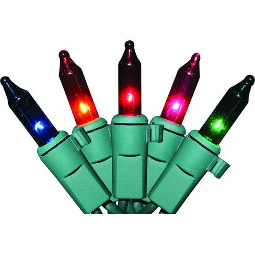 Light Set, Christmas, 120 V, 40.8 W, 100-Lamp, Incandescent Lamp, Multi Color, 1000 hrs Average Life Light Set, Christmas, 120 V, 40.8 W, 100-Lamp, Incandescent Lamp, Multi Color, 1000 hrs Average Life