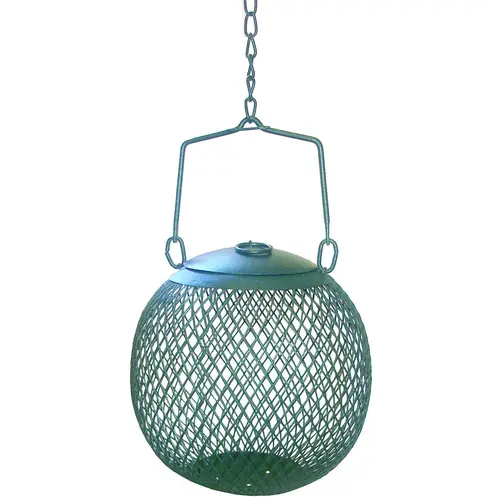 NO/NO Wild Bird Feeder, 1.12 lb, Metal, Green, 5.7 in H - pack of 6