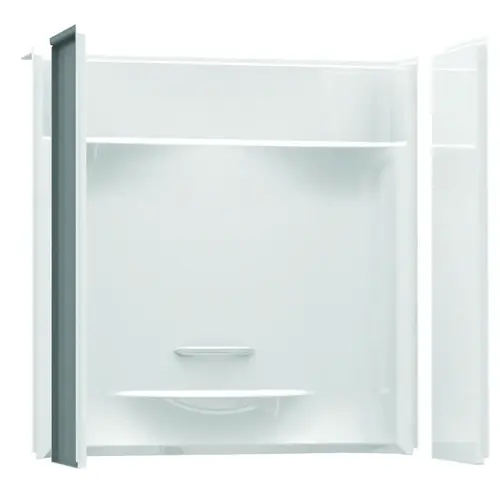 Shower Wall Kit, 60 in L, 30 in W, 78 in H, White