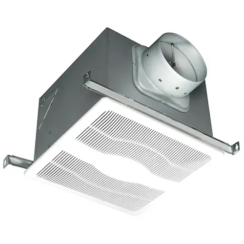 Exhaust Fan, 12-3/4 in L, 12-7/8 in W, 0.7 A, 115/120 V, 1-Speed, 200 cfm Air, Metal, White