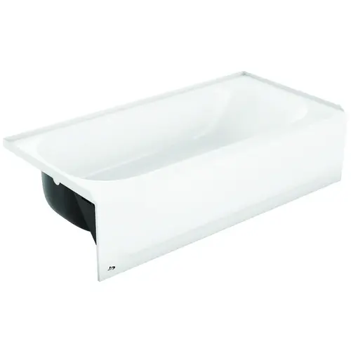 Aloha 011-4365-00 Bathtub, 39 gal Capacity, 60 in L, 30 in W, 14-1/4 in H, Steel, White, Porcelain-Coated