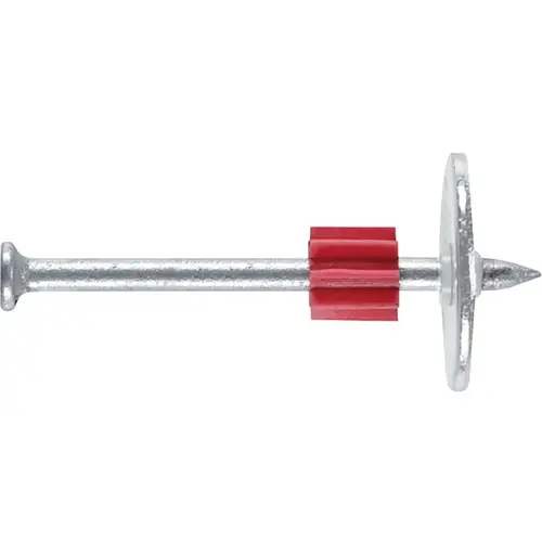 Drive Pin with Washer, 0.145 in Dia Shank, 3 in L, Steel/Plastic, Zinc Silver - pack of 100 Drive Pin with Washer, 0.145 in Dia Shank, 3 in L, Steel/Plastic, Zinc Silver - pack of 100