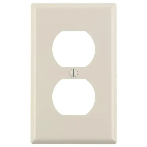 Receptacle Wallplate, 4-1/2 in L, 2-3/4 in W, 1 -Gang, Plastic, Light Almond, Smooth - pack of 10