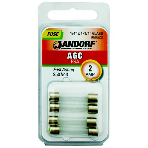 Fast Acting Fuse, 2 A, 250 V, 100 A, 10 kA Interrupt, Glass Body Fast Acting Fuse, 2 A, 250 V, 100 A, 10 kA Interrupt, Glass Body