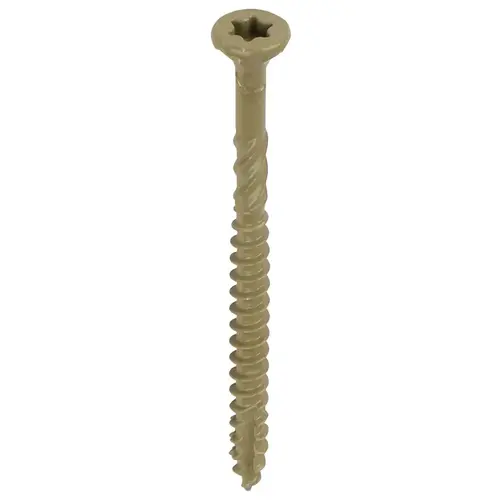 20903 Deck Screw, #9 Thread, 3 in L, Coarse Thread, Countersunk Head, Star Drive, Steel, Polymer Tan - pack of 700