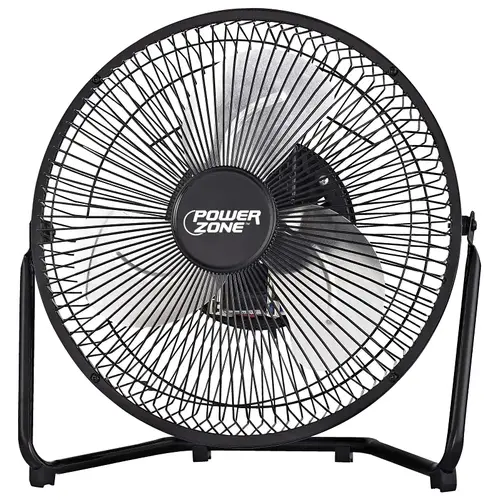 High-Velocity Fan, 120 VAC, 9 in Dia Blade, 3-Blade, 3-Speed, 3 Speed, 180 deg Rotating, Black