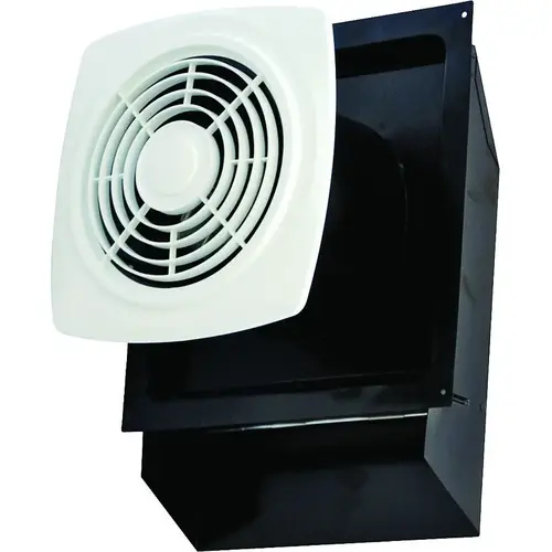 Through the Wall EWF-180 Exhaust Fan, 4-5/8 to 9-1/2 in L, 11-11/16 in W, 0.8 A, 120 V, 1-Speed, Steel White Through the Wall EWF-180 Exhaust Fan, 4-5/8 to 9-1/2 in L, 11-11/16 in W, 0.8 A, 120 V, 1-Speed, Steel White