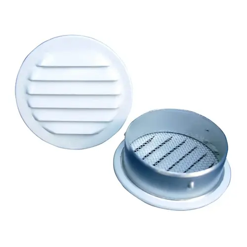 Maurice Franklin RLW-100 Series Louver, 6.688 in L, 6.688 in W, Round, Aluminum, White - pack of 2