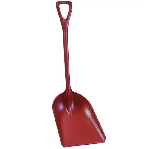 Scoop Shovel, 14 in W Blade, 17 in L Blade, Polymer Blade, Polymer Handle, D-Shaped Handle