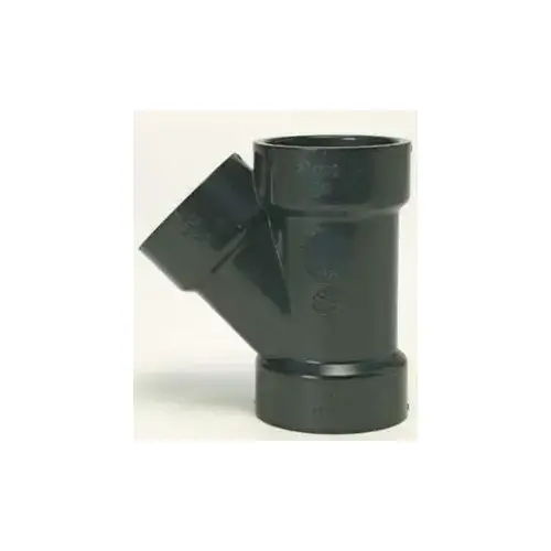Pipe Wye, 1-1/2 x 1-1/2 x 1-1/4 in, Hub, ABS, SCH 40 Schedule Pipe Wye, 1-1/2 x 1-1/2 x 1-1/4 in, Hub, ABS, SCH 40 Schedule