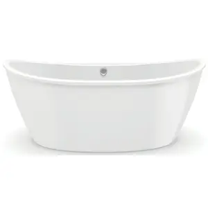 MAAX 106193-000-002 Delsia 6636 Series Bathtub, 59 gal Capacity, 66 in L, 36 in W, 26-5/8 in H, Acrylic, White, Oval