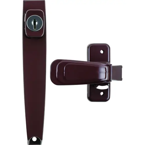 Keyed Pushbutton Handle, 3/4 to 2 in Thick Door Brown Keyed Pushbutton Handle, 3/4 to 2 in Thick Door Brown