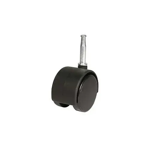 Swivel Caster, 1-1/2 in Dia Wheel, Plastic Wheel, Black, 70 lb