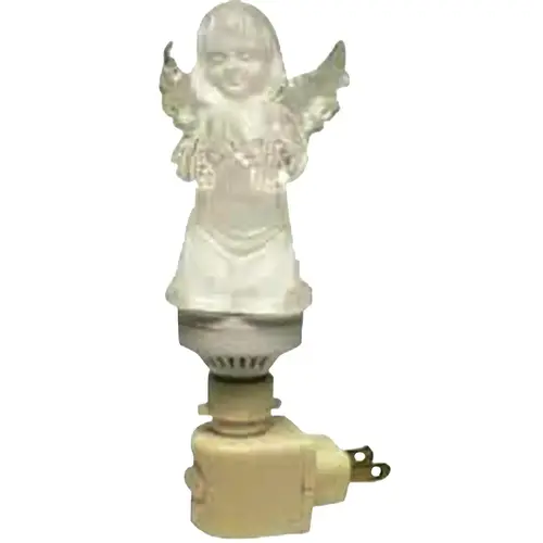 Angel Night Light, 0.0058 A, 120 V, 5 W, 1-Lamp, C7 Lamp, Clear Light, 15 Lumens, Brass Fixture - pack of 24