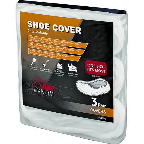 Shoe Cover, Universal, Fabric, White - pack of 3 Shoe Cover, Universal, Fabric, White - pack of 3