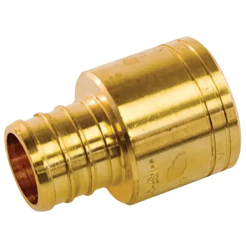 Pipe Adapter, 3/4 in, PEX x Female Sweat, Brass Pipe Adapter, 3/4 in, PEX x Female Sweat, Brass