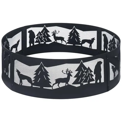 Fire Ring, 36 in Dia, 12 in H, Steel Exterior, Black Fire Ring, 36 in Dia, 12 in H, Steel Exterior, Black