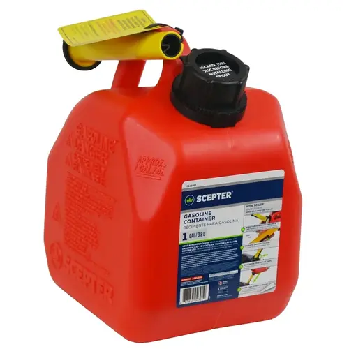Flo n' go Gas Can, 1 gal Capacity, Polypropylene, Red Flo n' go Gas Can, 1 gal Capacity, Polypropylene, Red