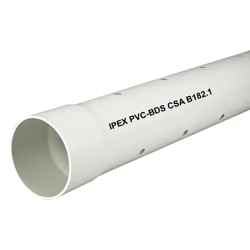 Sewer Pipe, 4 in, 10 ft L, PVC - 120" Stock Length Sewer Pipe, 4 in, 10 ft L, PVC - 120" Stock Length