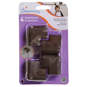 Dreambaby L1301 Corner Protector, Foam, Brown - pack of 4