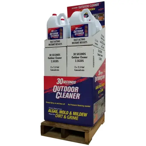 Outdoor Cleaner, 2.5 gal Bottle, Liquid, Bleach, Clear/Light Yellow - pack of 18
