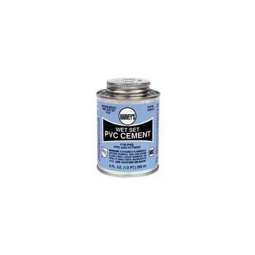 PVC Cement, Medium-Bodied Wet Set, Hot Blue, 8 oz Can PVC Cement, Medium-Bodied Wet Set, Hot Blue, 8 oz Can
