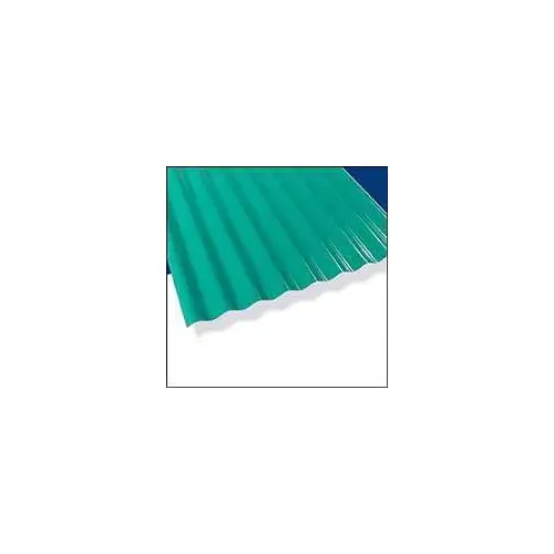 Corrugated Roofing Panel, 12 ft L, 26 in W, 0.063 in Thick Material, Polycarbonate, Green - pack of 10 Corrugated Roofing Panel, 12 ft L, 26 in W, 0.063 in Thick Material, Polycarbonate, Green - pack of 10