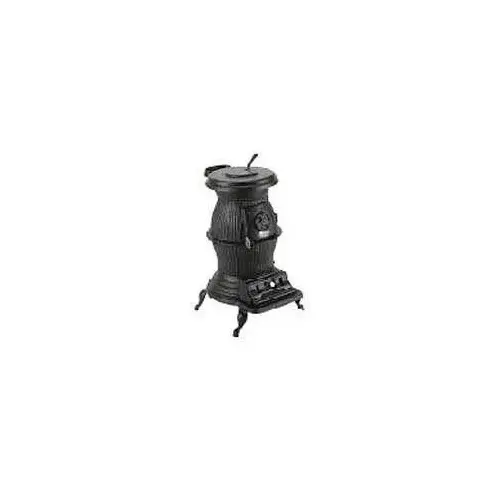 Railroad Potbelly Stove, 29 in W, 22-1/4 in D, 32-1/2 in H, 75,000 Btu Heating, Cast Iron Railroad Potbelly Stove, 29 in W, 22-1/4 in D, 32-1/2 in H, 75,000 Btu Heating, Cast Iron