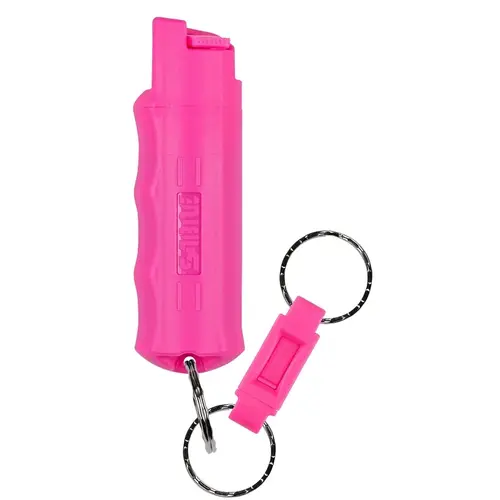 Key Case Pepper Spray with Quick Release Key Ring, Liquid, Pink, Pungent, 0.54 oz