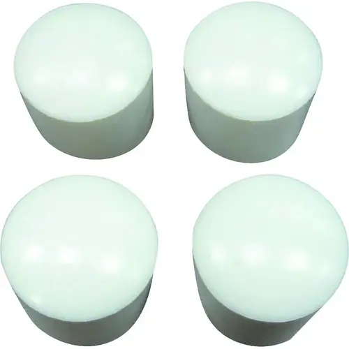 Furniture Leg Tip, Round, Plastic, White, 1-1/4 in Dia, 1-1/8 in H - pack of 4 Furniture Leg Tip, Round, Plastic, White, 1-1/4 in Dia, 1-1/8 in H - pack of 4