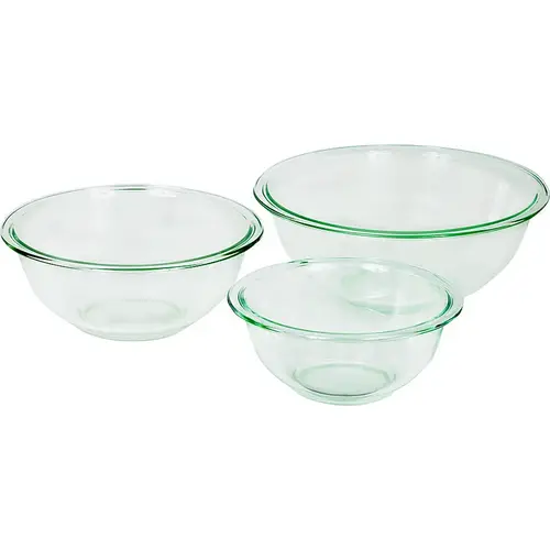 81572L11 Mixing Bowl Set, Glass, Clear