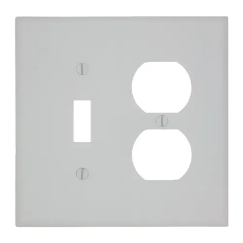 80505-W Combination Wallplate, 4-3/8 in L, 3-1/8 in W, Midway, 2 -Gang, Plastic, White, Device Mounting 80505-W Combination Wallplate, 4-3/8 in L, 3-1/8 in W, Midway, 2 -Gang, Plastic, White, Device Mounting