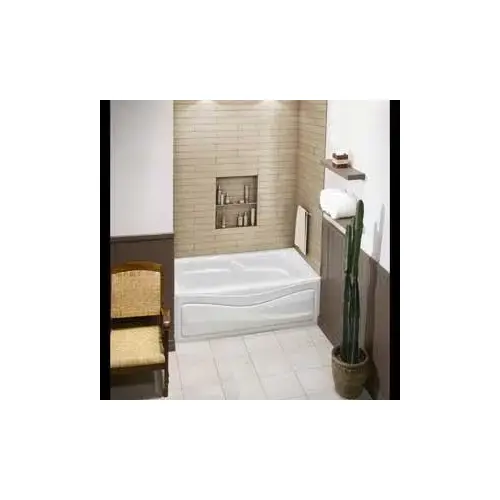 Corinthia II 105684-L-002-001 Bathtub, 35 to 47 gal Capacity, 59-3/4 in L, 29-7/8 in W, 21 in H, Acrylic, White