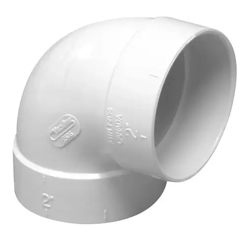 Pipe Elbow, 2 in, Socket, 90 deg Angle, PVC, White Pipe Elbow, 2 in, Socket, 90 deg Angle, PVC, White